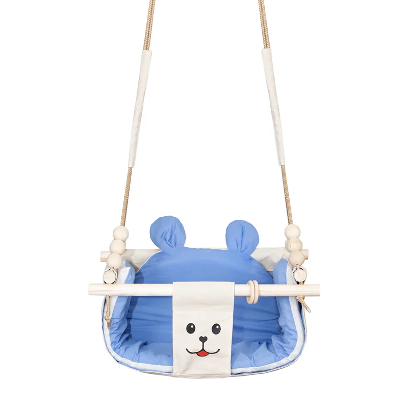 تاب چوبی کودک مدل خرسی آبی